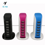 High Speed Multi Port USB Charger 30W 6 Port Charging Station for mobile phone Desktop Travel Hub